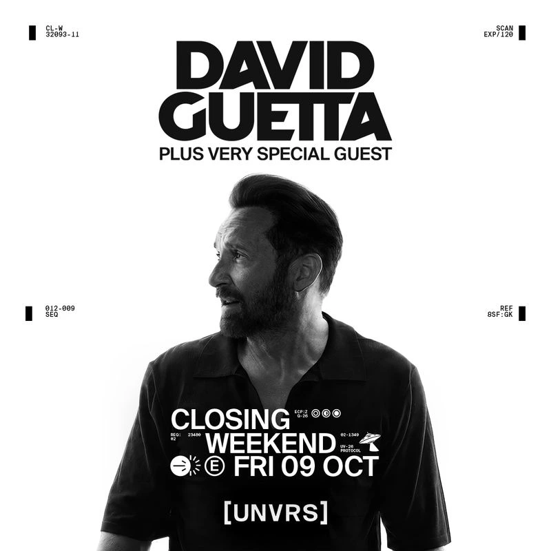 David Guetta plus Very Special Guest — UNVRS Closing Weekend — 9 October 2026