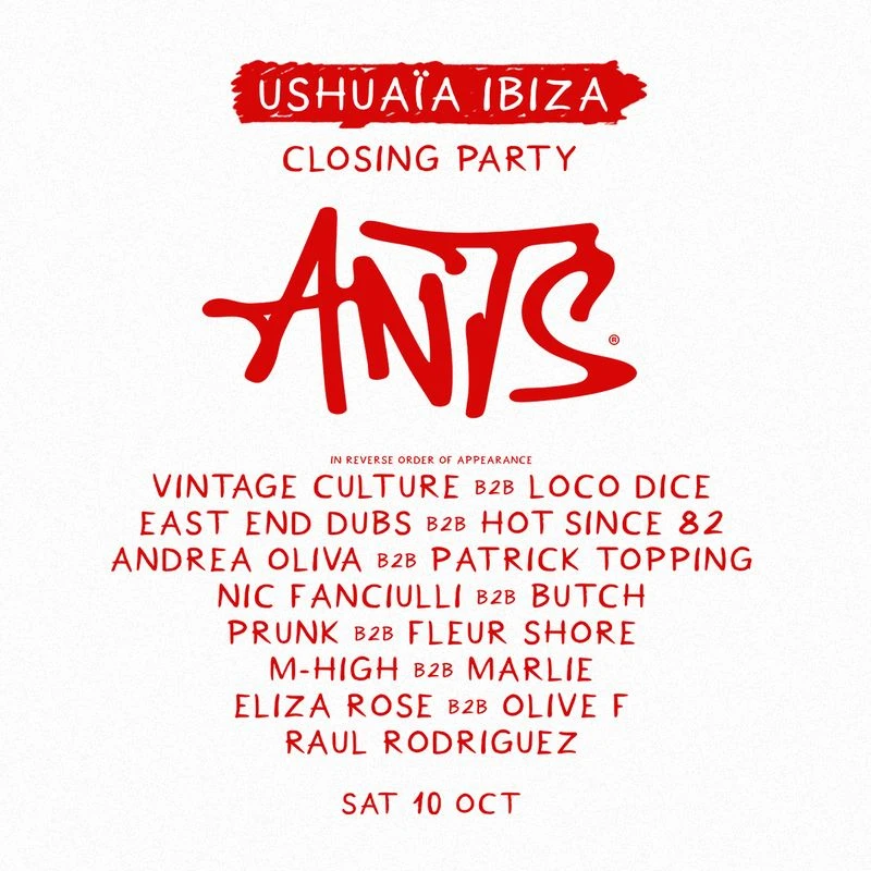 Ushuaïa Ibiza Closing Party — ANTS — 10 October 2026